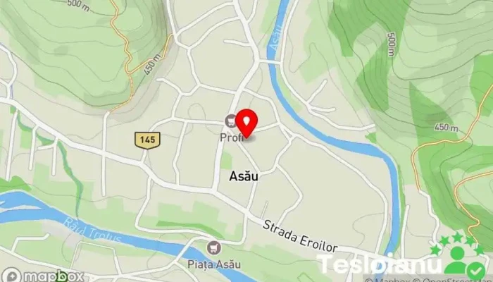 hartă a Asău  în Asău