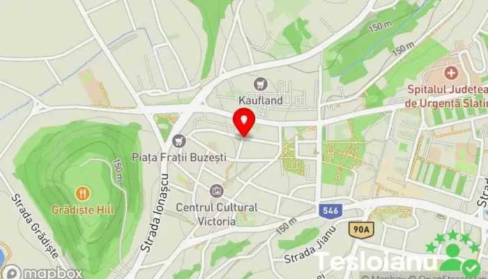 hartă a Atletul albanez Baruri și restaurante în Slatina