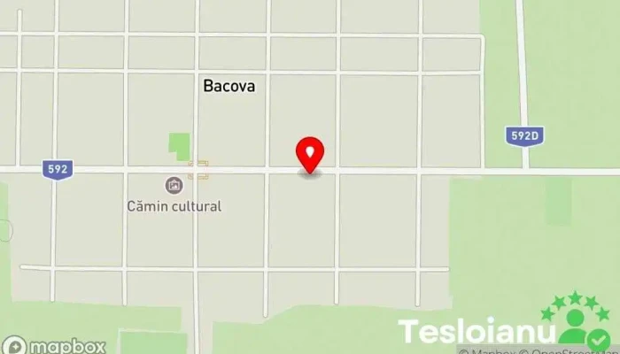 hartă a Bacova Sediul social în Bacova