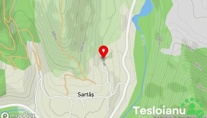 hartă a Baia de Arieș Biserică în Sartăș