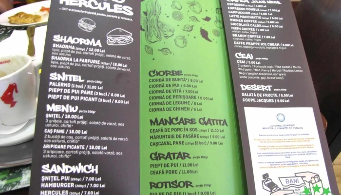 Bistro Herkules -  Meniu - Satu Mare