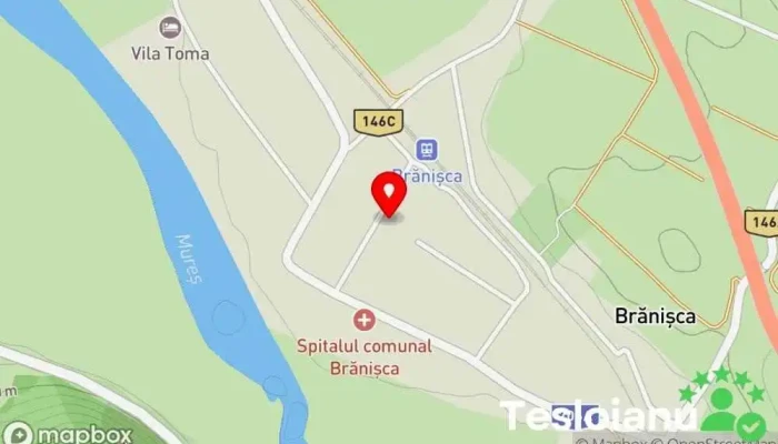 hartă a Brănișca  în Brănișca
