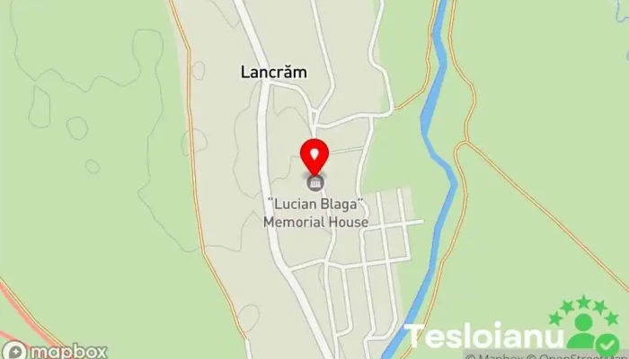 hartă a Casa Memorială Lucian Blaga Muzeu, Locație istorică, Atracție turistică în Lancrăm