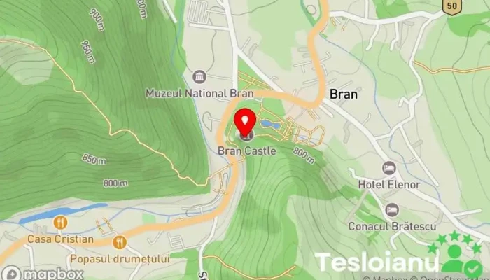 hartă a Castelul Bran Castel, Muzeu, Atracție turistică în Bran