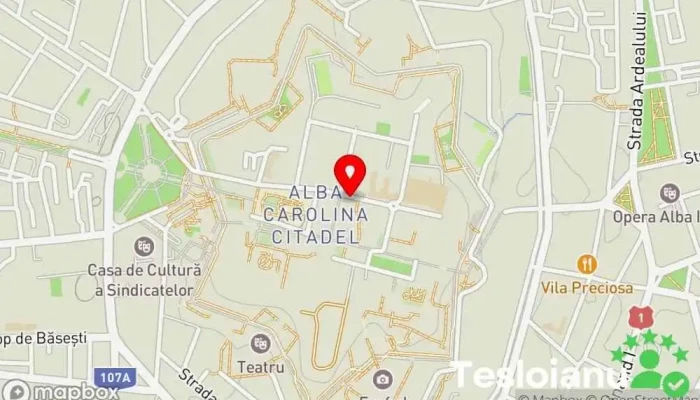hartă a Cetatea Alba Carolina Reper istoric, Locație istorică, Atracție turistică în Alba Iulia