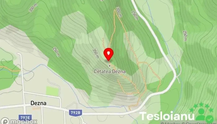hartă a Cetatea Dezna Reper istoric, Atracție turistică în Dezna