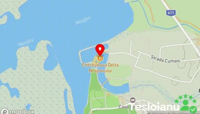 hartă a Cherhanaua Delta Neajlovului Restaurant care servește pește în Comana