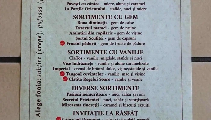 Clatos -  Meniu - Satu Mare