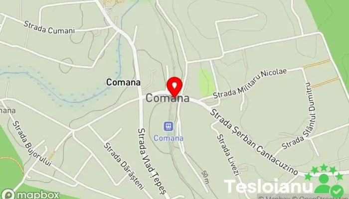 hartă a Comana Gară în Comana