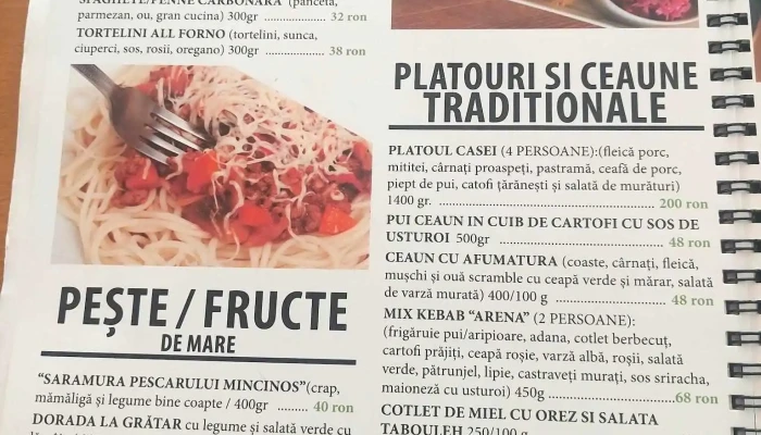 Complex Arena Moara Vlasiei Meniu - Moara Vlăsiei