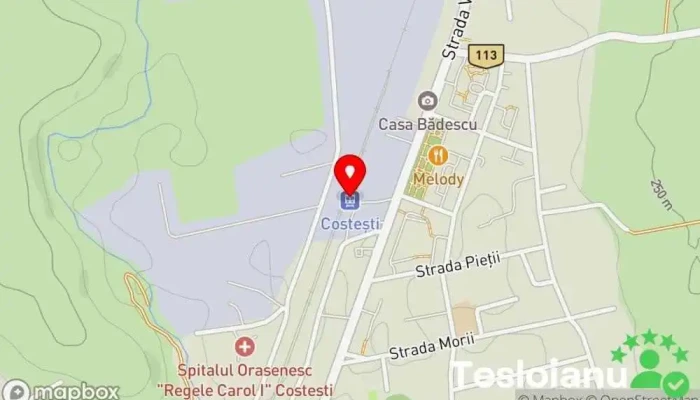 hartă a Costeşti Gară în Costești