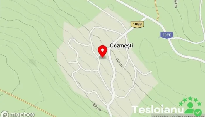 hartă a Cozmești  în Cozmești