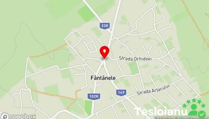 hartă a Fântânele  în Fântânele