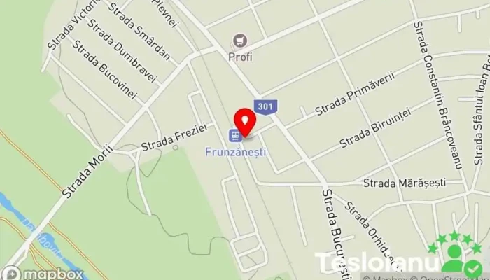 hartă a Frunzănești Gară în Fundeni