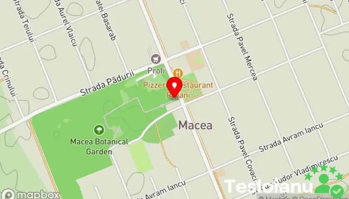 hartă a Grădina Botanică Macea Grădina botanică, Atracție turistică în Macea