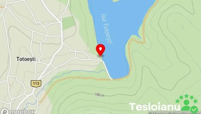hartă a Iaz Totoești Lac de pescuit în Totoești