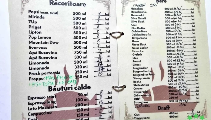 La Hamsie -  Meniu - Mamaia-sat