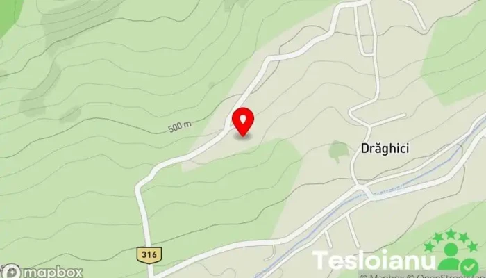 hartă a Livada de zmeura Cazare în Draghici
