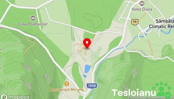 hartă a Mănăstirea Brâncoveanu Mănăstire, Loc de rugăciune, Atracție turistică în Stațiunea Climaterică Sâmbăta