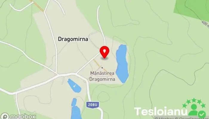 hartă a Mănăstirea Dragomirna Mănăstire, Reper istoric, Atracție turistică în Dragomirna