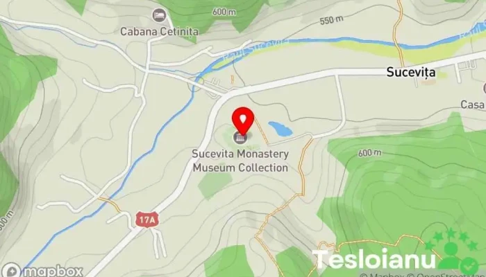 hartă a Mănăstirea Sucevița Mănăstire, Reper istoric, Atracție turistică în Sucevița