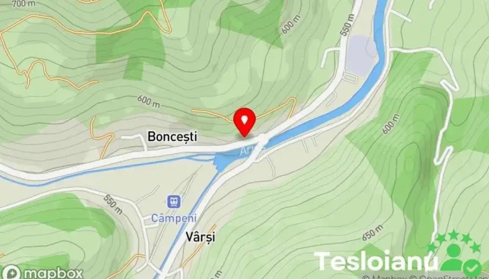 hartă a Mocănița Câmpeni Atracție turistică în Strada Boncești