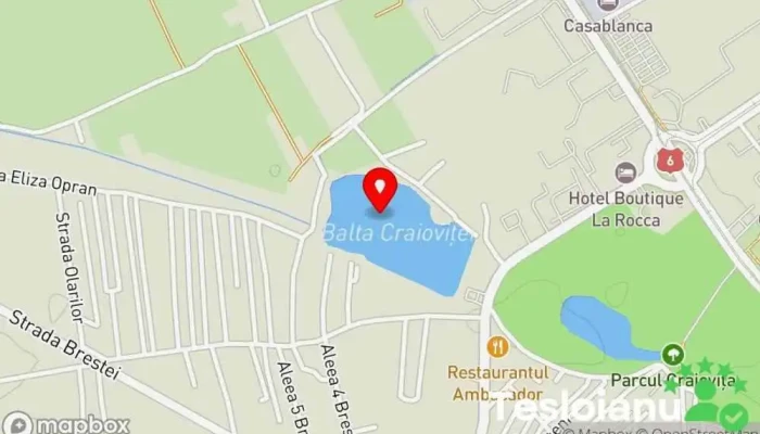 hartă a Parcul Cernele Zonă pentru excursii în Craiova