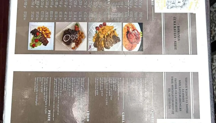 Pensiunea Lacul De Argint Restaurant Meniu - Gura Râului