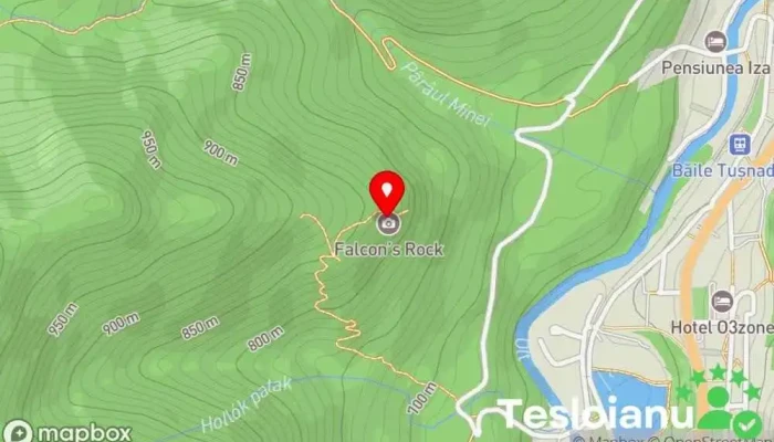 hartă a Piatra Șoimilor Atracție turistică în 