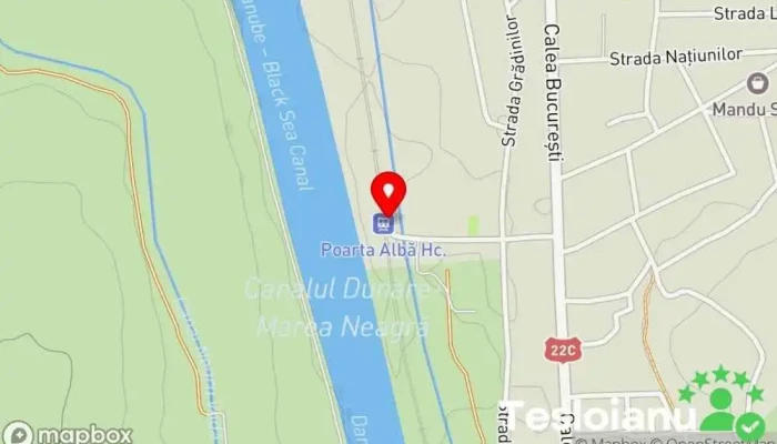 hartă a Poarta Albă Gară în Poarta Albă