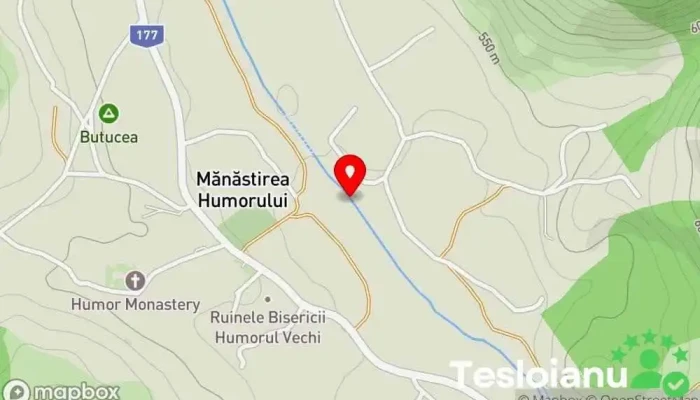 hartă a PUNTEA MANASTIREA HUMORULUI Atracție turistică în Mănăstirea Humorului