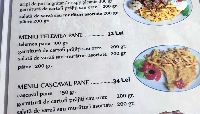 Restaurant La Nemtucu Meniu - Josenii Bârgăului