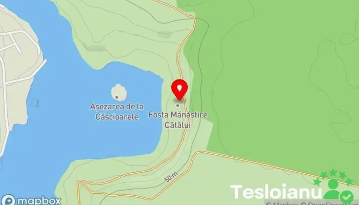 hartă a Ruinele Mănăstirii Cătălui Reper istoric în Căscioarele