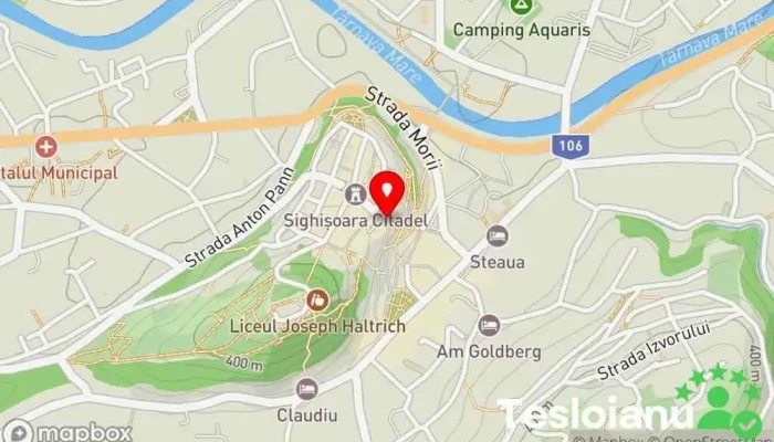hartă a Turnul cu Ceas Reper istoric, Atracție turistică în Sighișoara