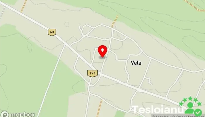 hartă a Vela  în Vela
