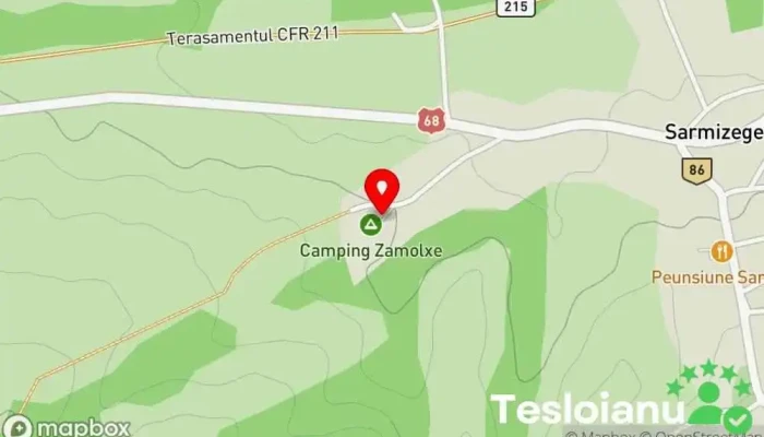 hartă a Zamolxe Pensiune în Sarmizegetusa